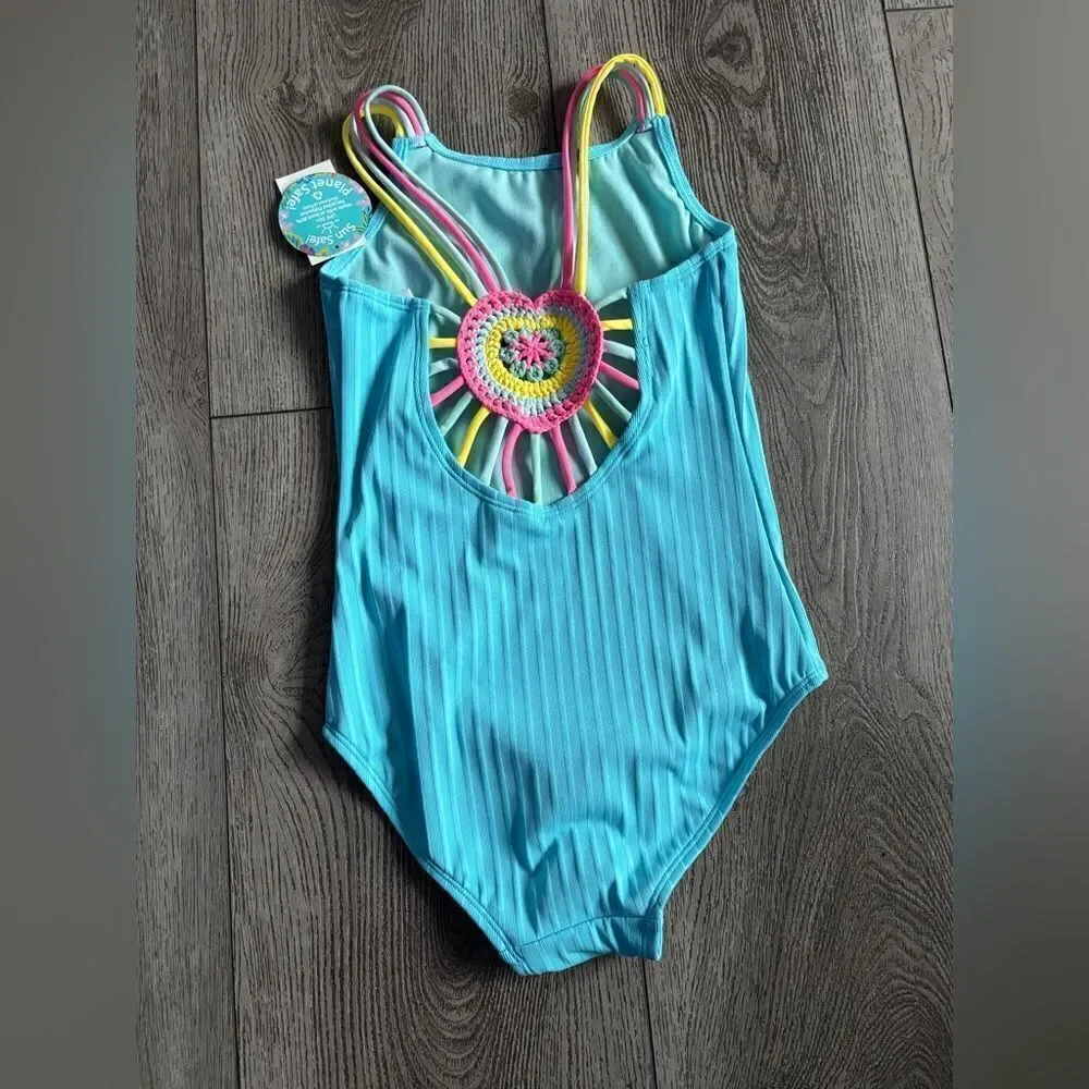 Breaking waves Kids Swimwear in Blue